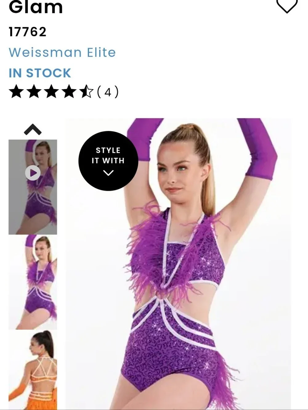 Weissman Glam Costume - Orange